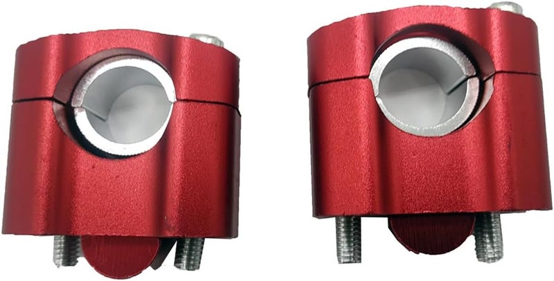 XDF 7/8" to 1 1/8" HandleBar Risers Mount Clamps Risers Adaptor for Dirt Pit Bike ATV Motorcycle (RED) - Image 1